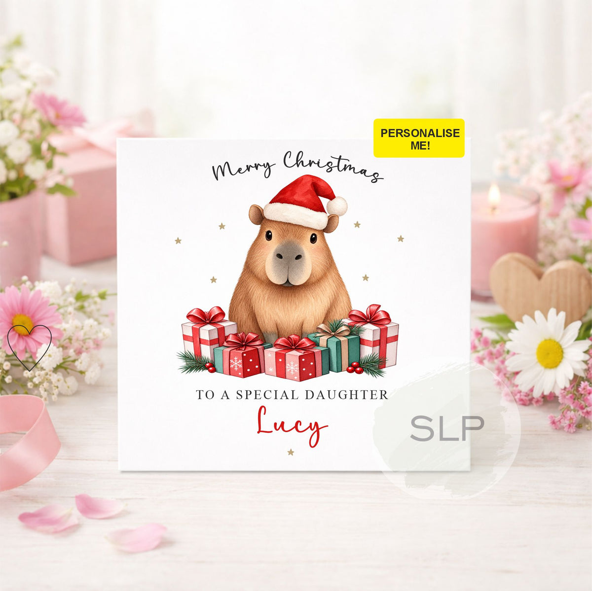 Personalised Capybara Christmas Card