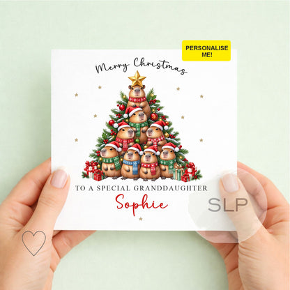 Personalised Capybara Christmas Card