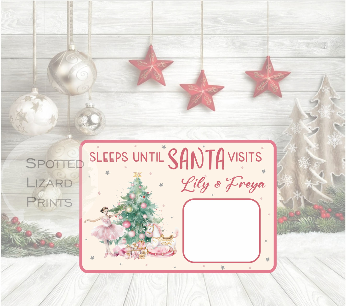 Personalised countdown to Christmas sign