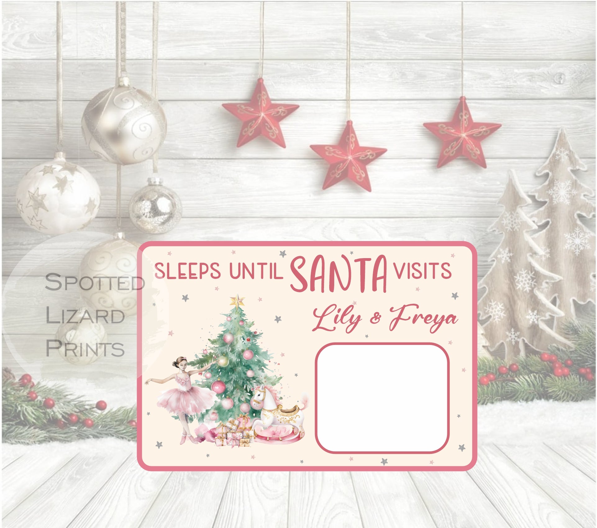 Personalised countdown to Christmas sign