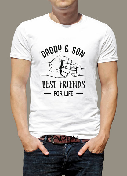 matching fathers day T-shirt with personalised name