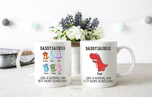 Daddysaurus Dinosaur Mug & Coaster | Father's Day | Dinosaur Dad Mug - Best Dad