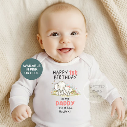 Happy Birthday Daddy Babygrow - Personalised baby vest - Happy birthday Daddy - Birthday message - happy birthday Dad - birthday wishes
