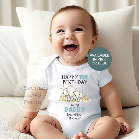 Happy Birthday Daddy Babygrow - Personalised baby vest - Happy birthday Daddy - Birthday message - happy birthday Dad - birthday wishes