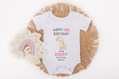 Happy birthday Daddy personalised Baby clothes