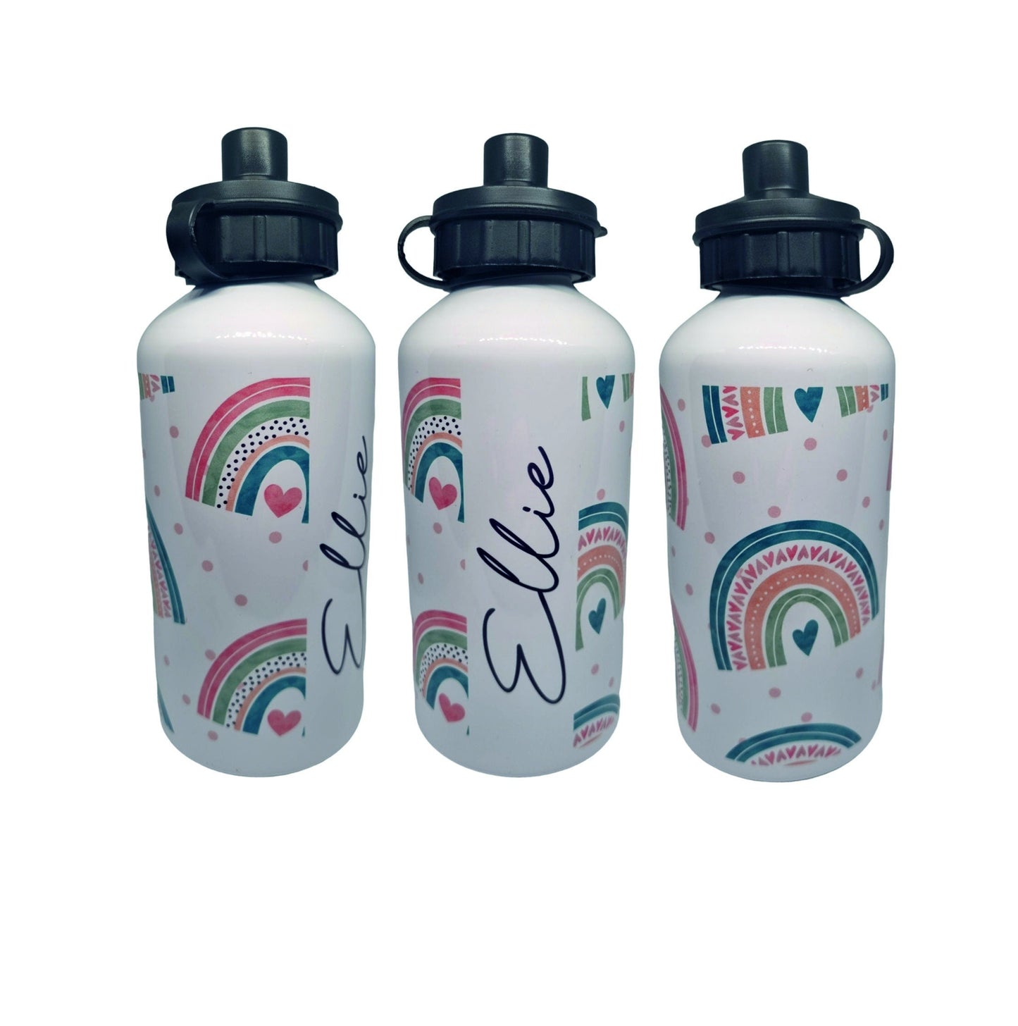 Personalised Rainbow Kids Water Bottle l back to school drinks bottle