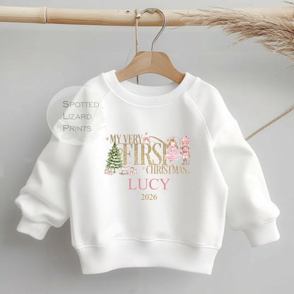 Personalised First Christmas Baby Sweatshirt- My First Christmas Jumper - 1st Xmas Cute Santa, First Christmas Sweatshirt
