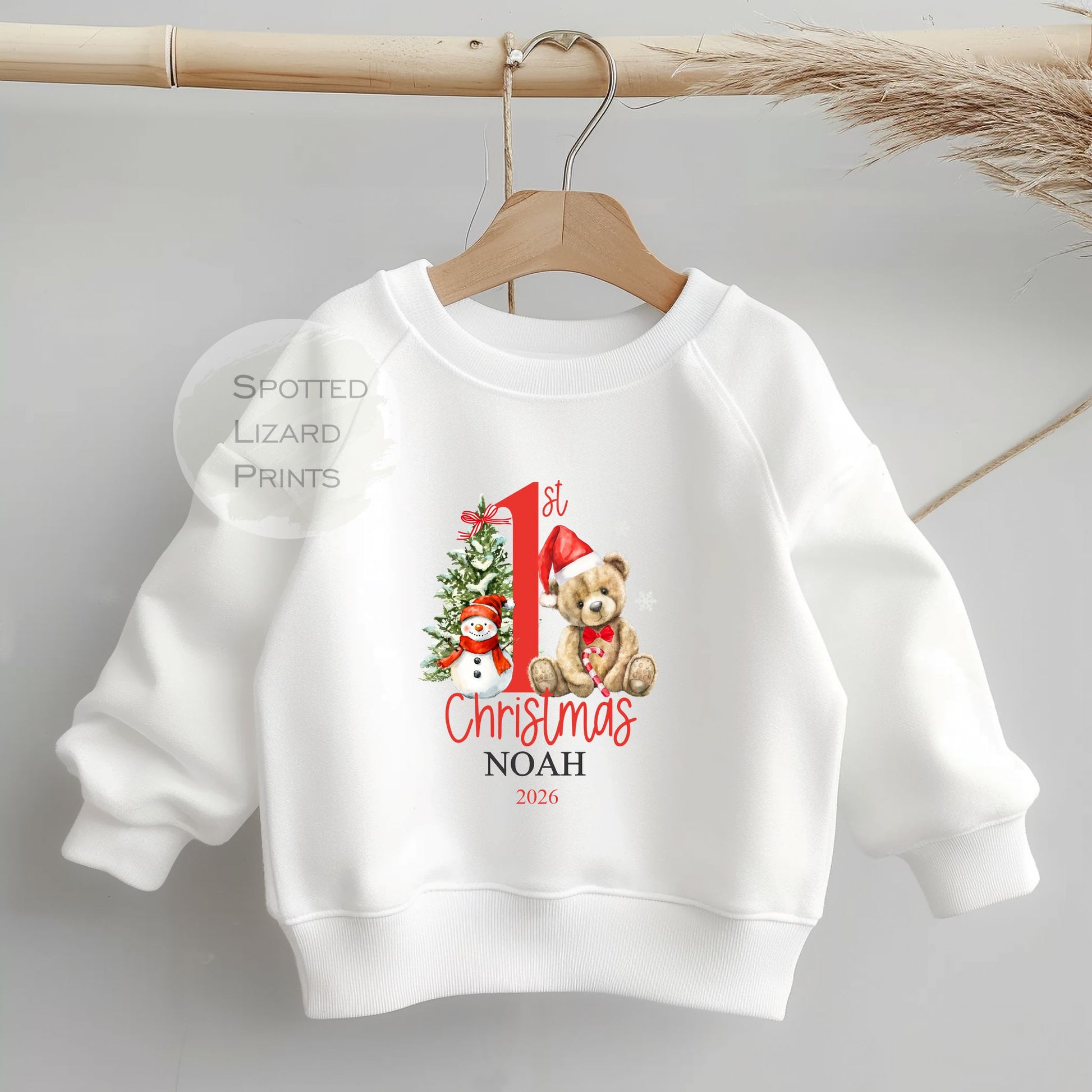 Personalised First Christmas Baby Sweatshirt- My First Christmas Jumper - 1st Xmas Cute Santa, First Christmas Sweatshirt