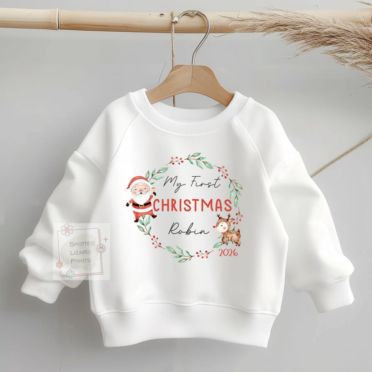 Personalised First Christmas Baby Outfit- My First Christmas Sleepsuit or Vest - 1st Xmas Cute Santa, First Christmas Pyjamas