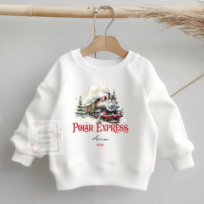 Personalised Polar Express t-shirt, Baby Vest or Rompersuit | Polar Express Christmas top, Children's Christmas matching clothing, gifts