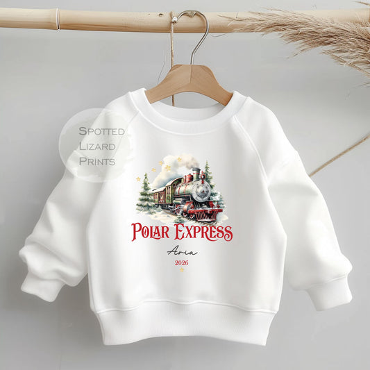 Personalised Polar Express Kids Sweatshirt - Christmas Jumper - Polar Express Sweatshirt - All aboard the Polar Express Train