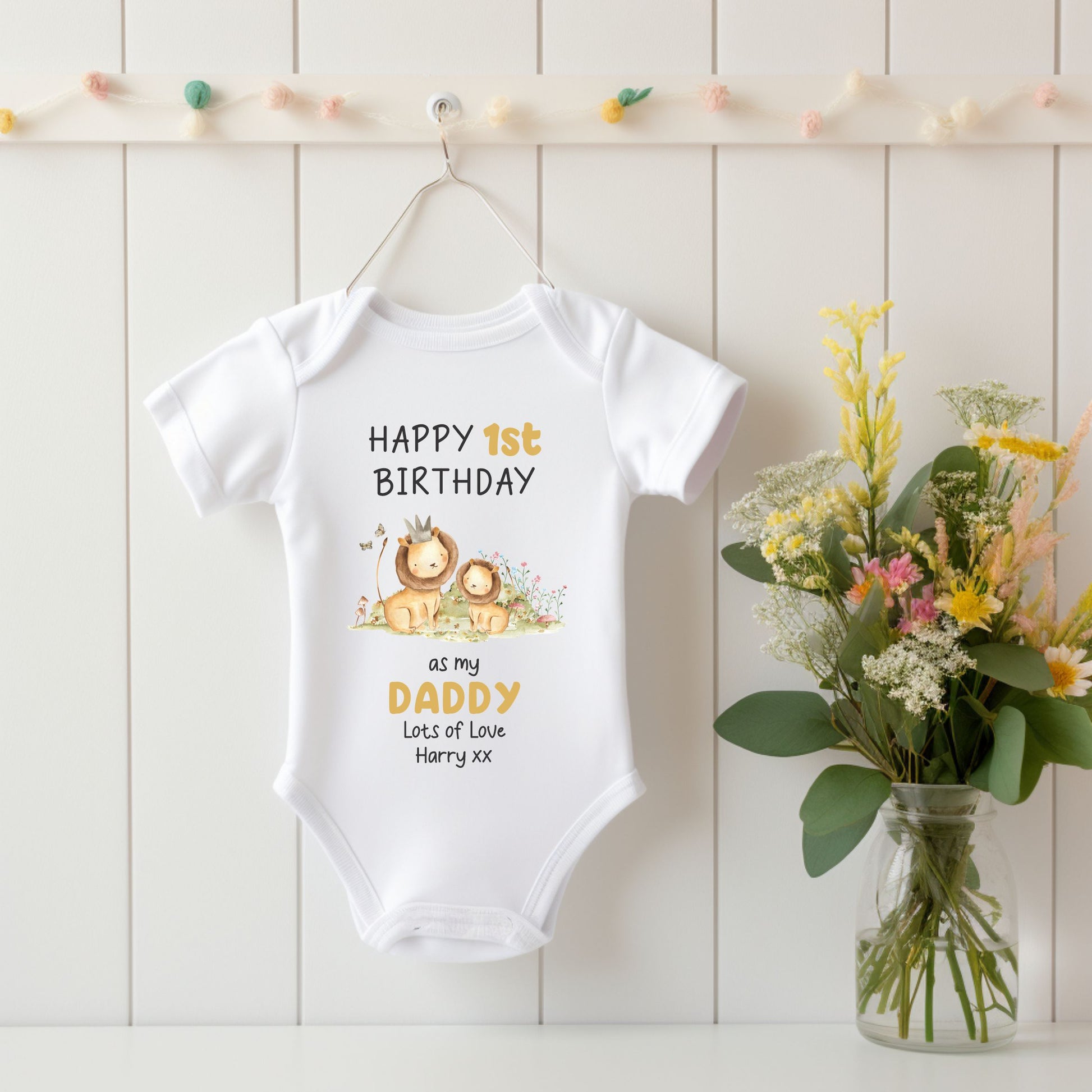 Happy first birthday Daddy baby vest