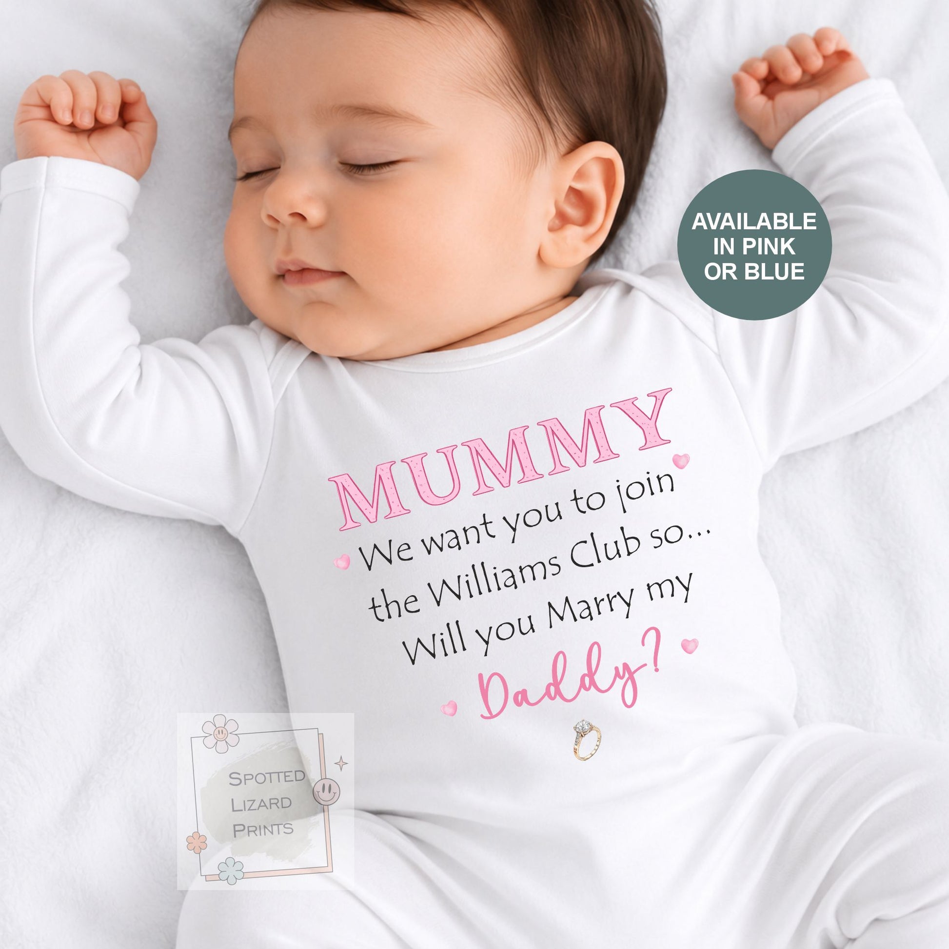 Will You Marry My Daddy Baby Grow | Personalised Proposal Baby Vest | Marriage Proposal Outfit | Engagement Announcement Engagement Idea
