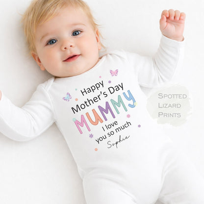 Happy Mother's Day MUMMY Baby Outfit (First Mother's Day 1st Mother's Day Mummy l New Mum Gift | Love My Mum)
