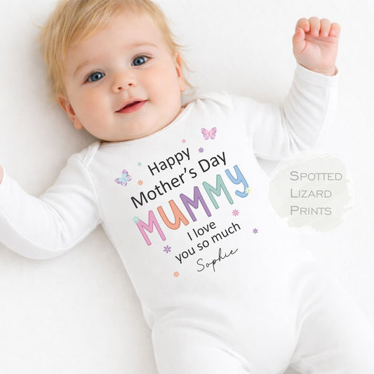 Happy Mother's Day MUMMY Baby Outfit (First Mother's Day 1st Mother's Day Mummy l New Mum Gift | Love My Mum)