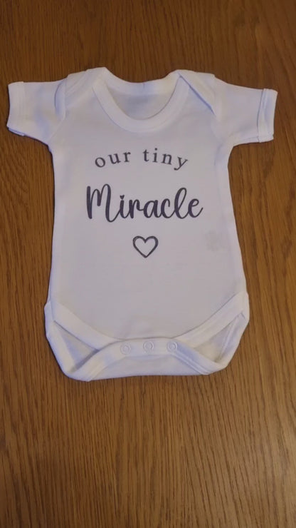 Our Tiny Miracle Pregnancy Announcement Baby Vest/Romper - IVF