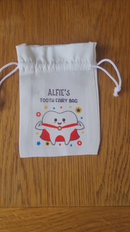 Personalised Tooth Fairy Bags, Tooth Fairy pouch, Lost tooth bag, First Tooth, Girls and Boys Tooth Fairy Bag