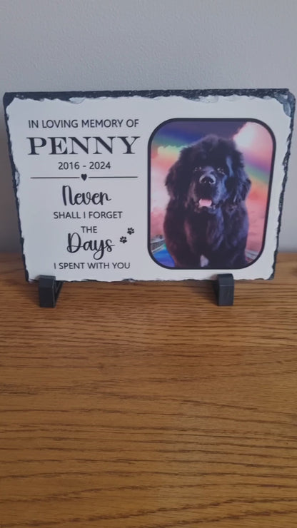 Personalised Memorial Photo Slate | In Memory of | Loss of Pet | Bereavement Gift