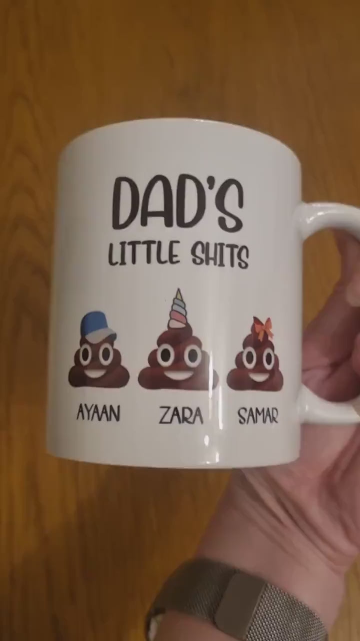 Little Shits Mug | Daddy's Little Shits | Dad's Little Shits | Grandpa's Little Shits | Mum's Little Shits - Personalised mug gift