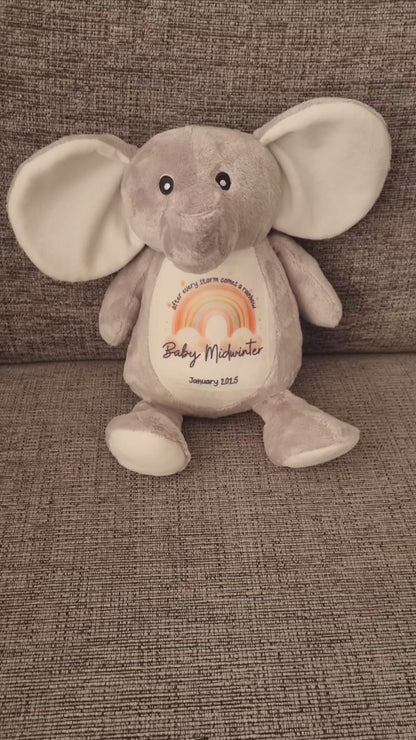 After Every Storm comes a rainbow Baby Teddy - IVF New baby arrival gift, new baby soft toy | miracle baby | rainbow baby