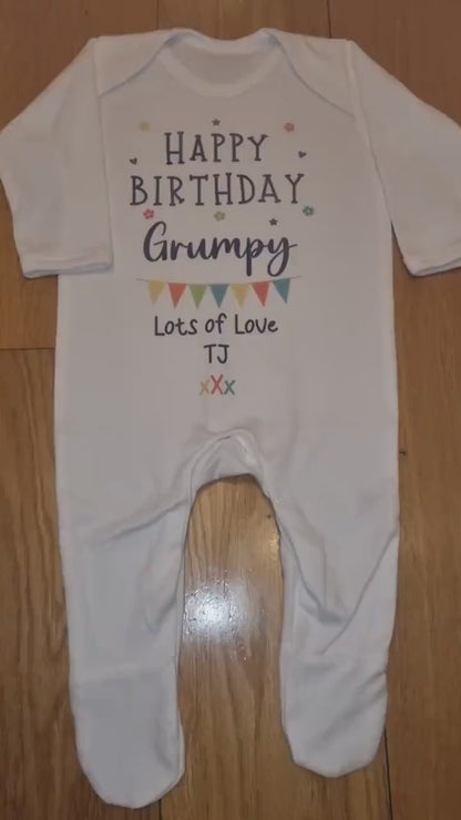 Happy Birthday DADDY Baby Girl / Boy Outfit (First Birthday 1st Birthday Mummy, Nanny, Grandad Birthday l New Dad Gift | Love My Mum)