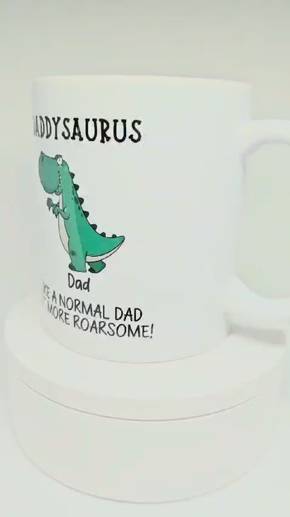 Daddysaurus Dinosaur Mug & Coaster | Father's Day | Dinosaur Dad Mug - Best Dad