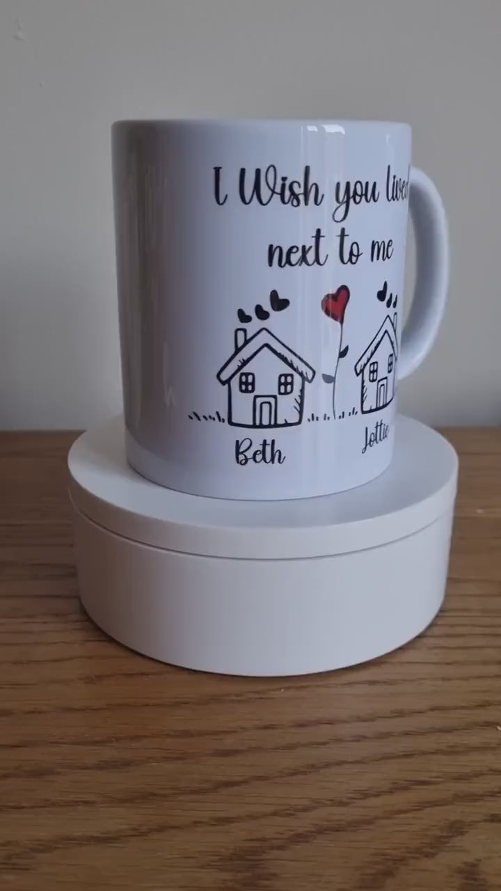 I Wish You Lived Next Door Mug, Long Distance Mug, Moving Away Mug Gift, Missing You Gift, Bestie Mug, Best Friend, Neighbour Mug