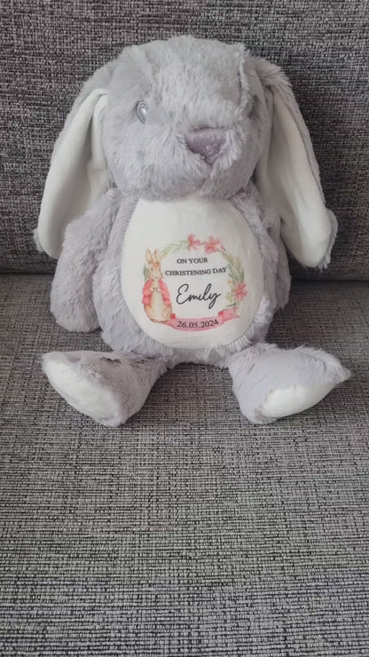 Personalised Christening Teddy - Christening Gift, Big Brother, Little Brother Soft Toy - New Baby Gift - Baby Girl Baby Boy