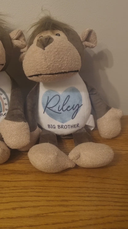 Personalised Big Brother, Little Brother Soft Toy - New Baby Gift - Baby Shower - Christening Gift - Baby Girl Baby Boy