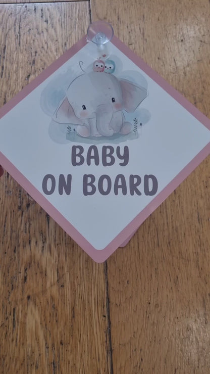 Elephant Baby on Board Car Sign - Baby on Board | Child on Board