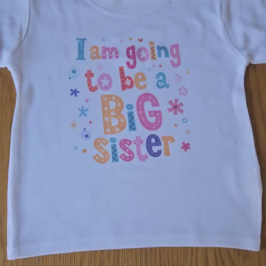 Promoted to Big Sister Sibling Kids T-Shirt Pregnancy announcement