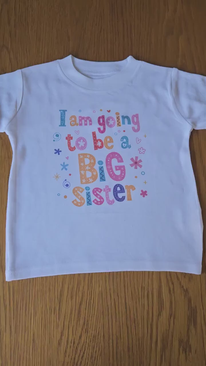 Promoted to Big Sister Sibling Kids T-Shirt Pregnancy announcement