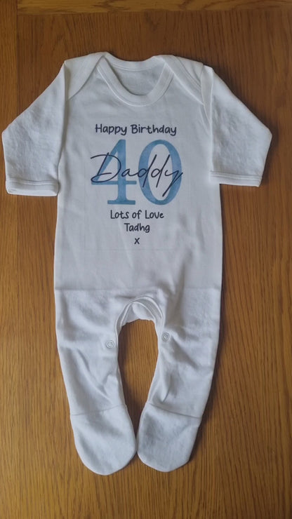 Happy 40th Birthday DADDY Baby Outfit (First Birthday 1st Birthday Daddy Dad Birthday l New Dad Gift | Love My Dad)