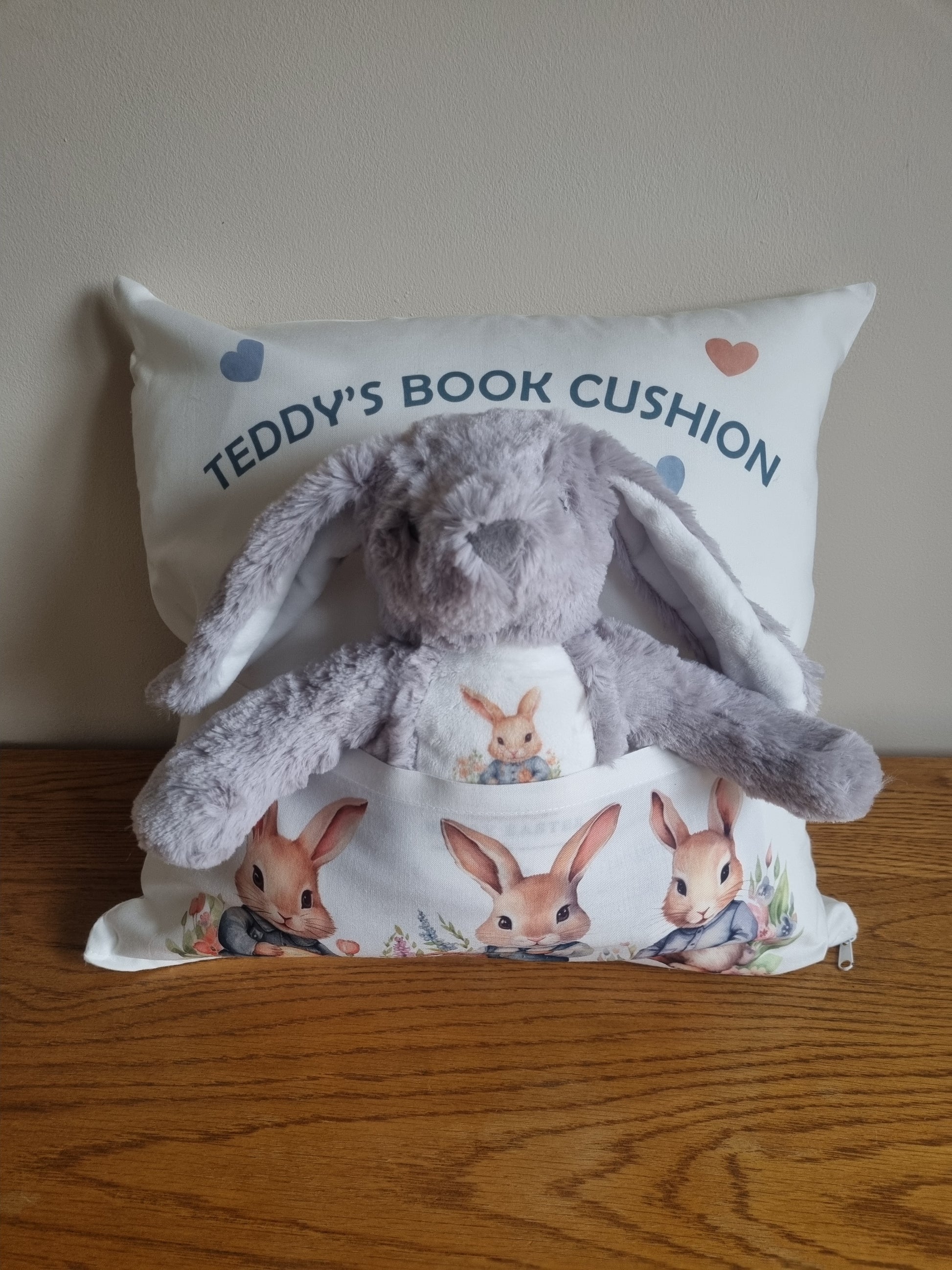 pillow with soft toy for easter