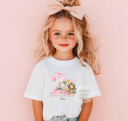 Personalised Safari 2nd Birthday Sweatshirt Second Birthday Sweatshirt, Jungle 2nd Birthday T-shirt Two Birthday Gifts  Birthday Girl Jumper