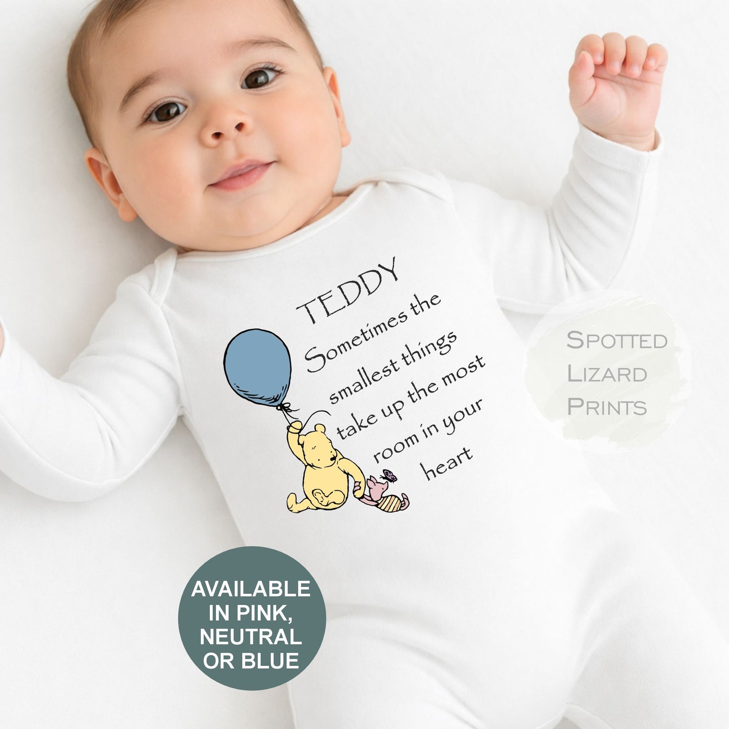 Winnie the Pooh Smallest Things take up the most room in your heart Baby Personalised Outfit 