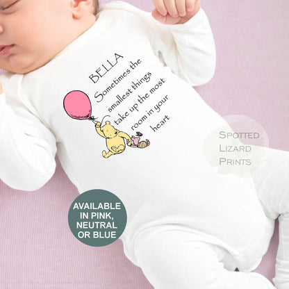 Winnie the Pooh Smallest Things take up the most room in your heart Baby Personalised Outfit 