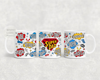 Superdad Mug Dad Mug, Fathers Day Dads, Coffee Mugs Best Dad mug, Best Daddy Ever, First Dad Gift Idea Super Dad mug
