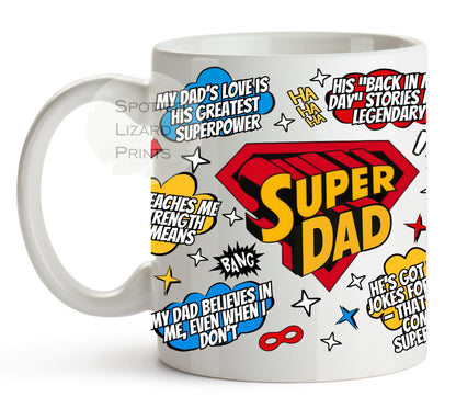 Superdad Mug Dad Mug, Fathers Day Dads, Coffee Mugs Best Dad mug, Best Daddy Ever, First Dad Gift Idea Super Dad mug