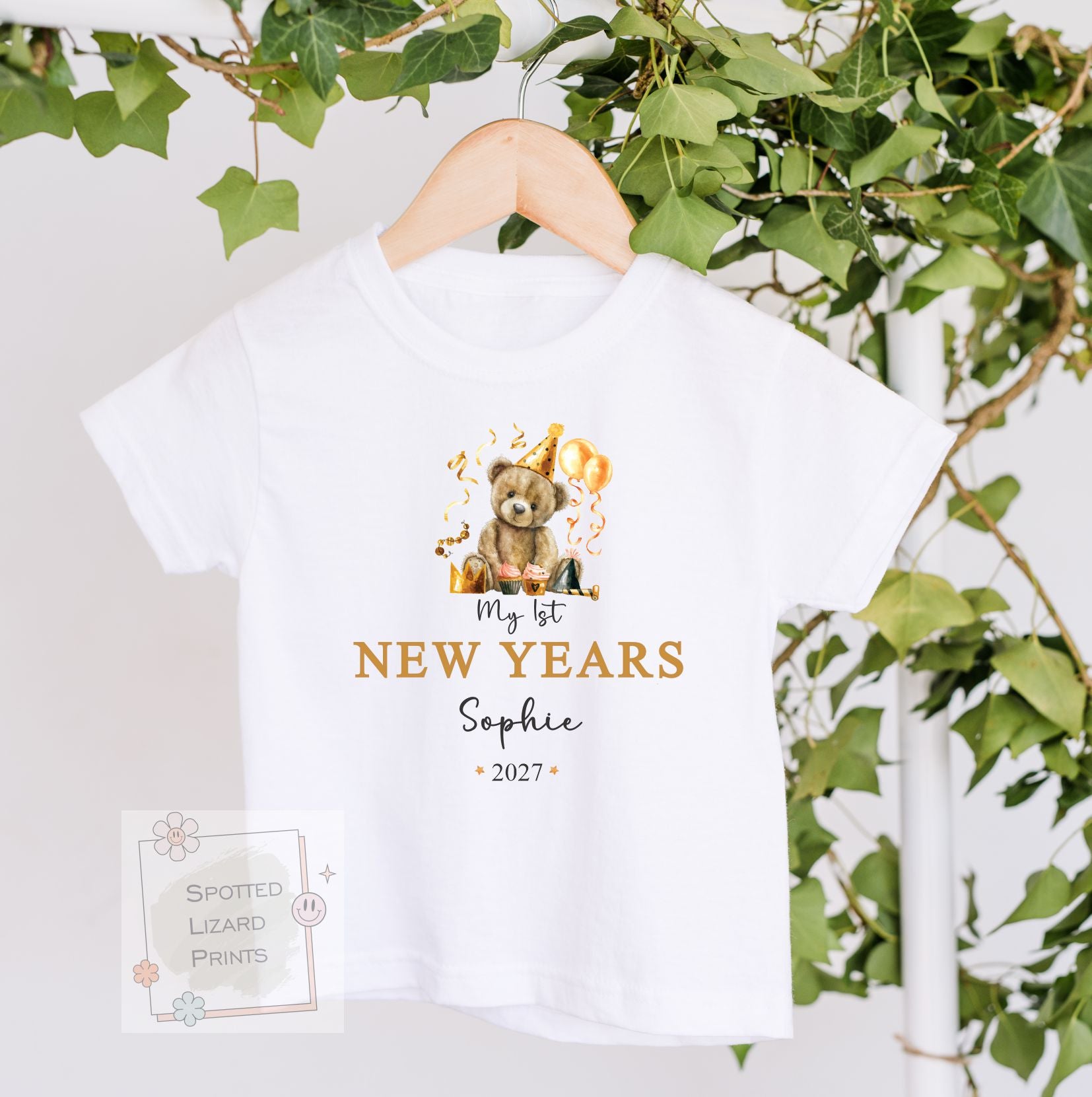 Personalised First New Years Eve Baby Outfit- My First New Years Eve Sleepsuit or Vest - 1st New Year Teddy
