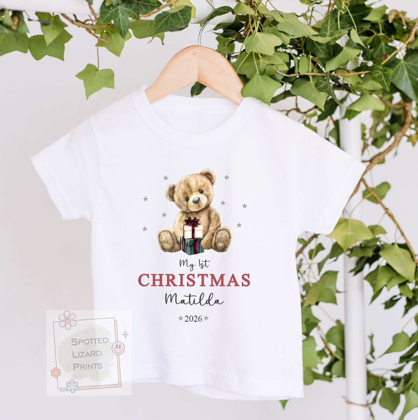 Personalised My First Christmas Baby Outfit, Teddy Bear Christmas Bodysuit, Baby's First Christmas Gift, Custom Baby Vest, Christmas Jumper