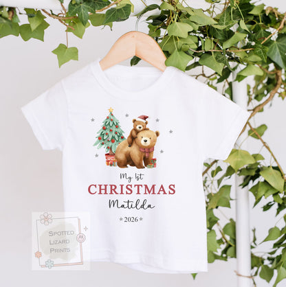 Personalised My First Christmas Baby Bodysuit | Custom Baby Christmas Outfit | First Christmas Gift | Baby Bear Christmas Sweatshirt