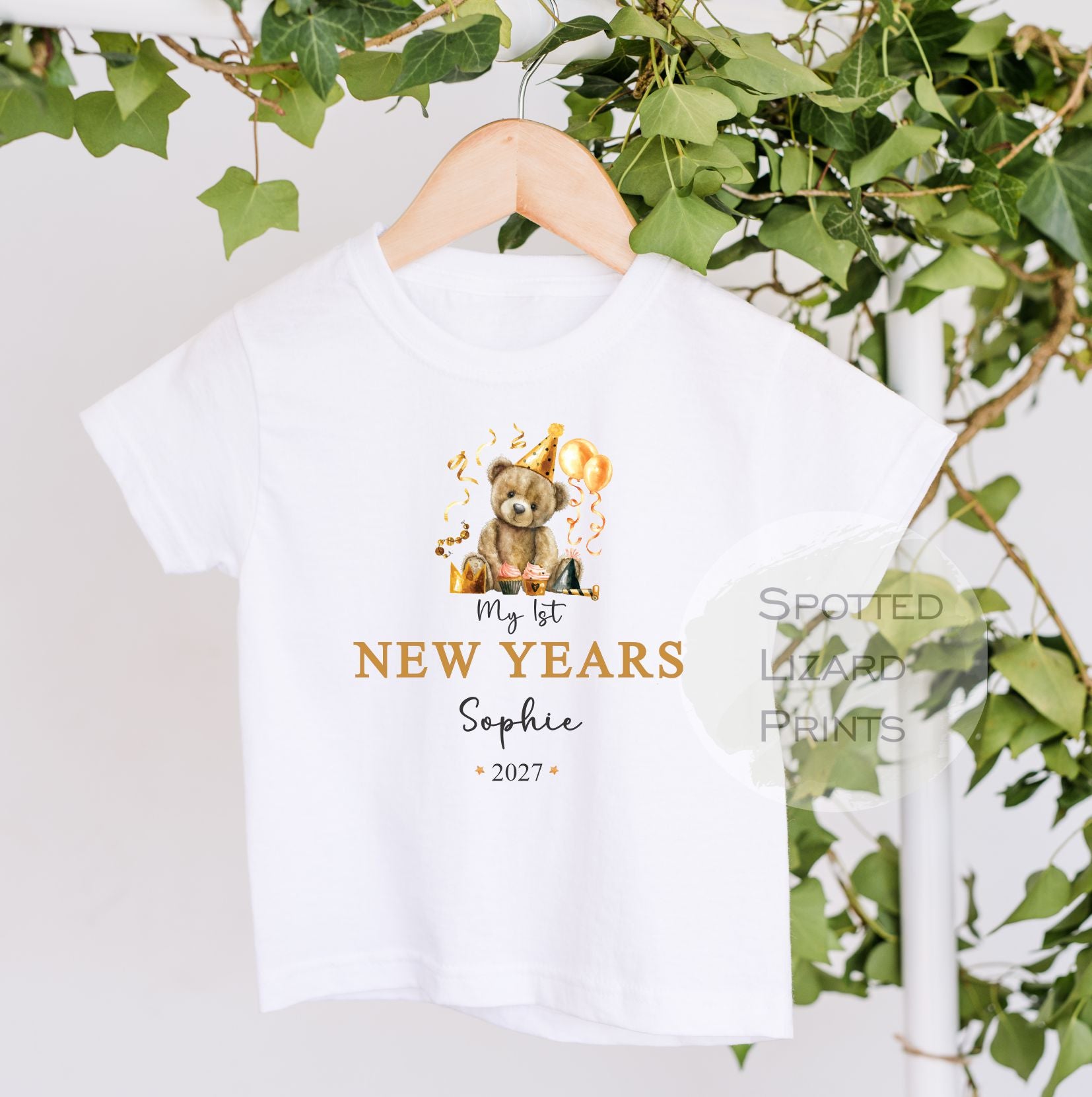 Personalised First New Years Eve Baby Outfit- My First New Years Eve Sleepsuit or Vest - 1st New Year Teddy