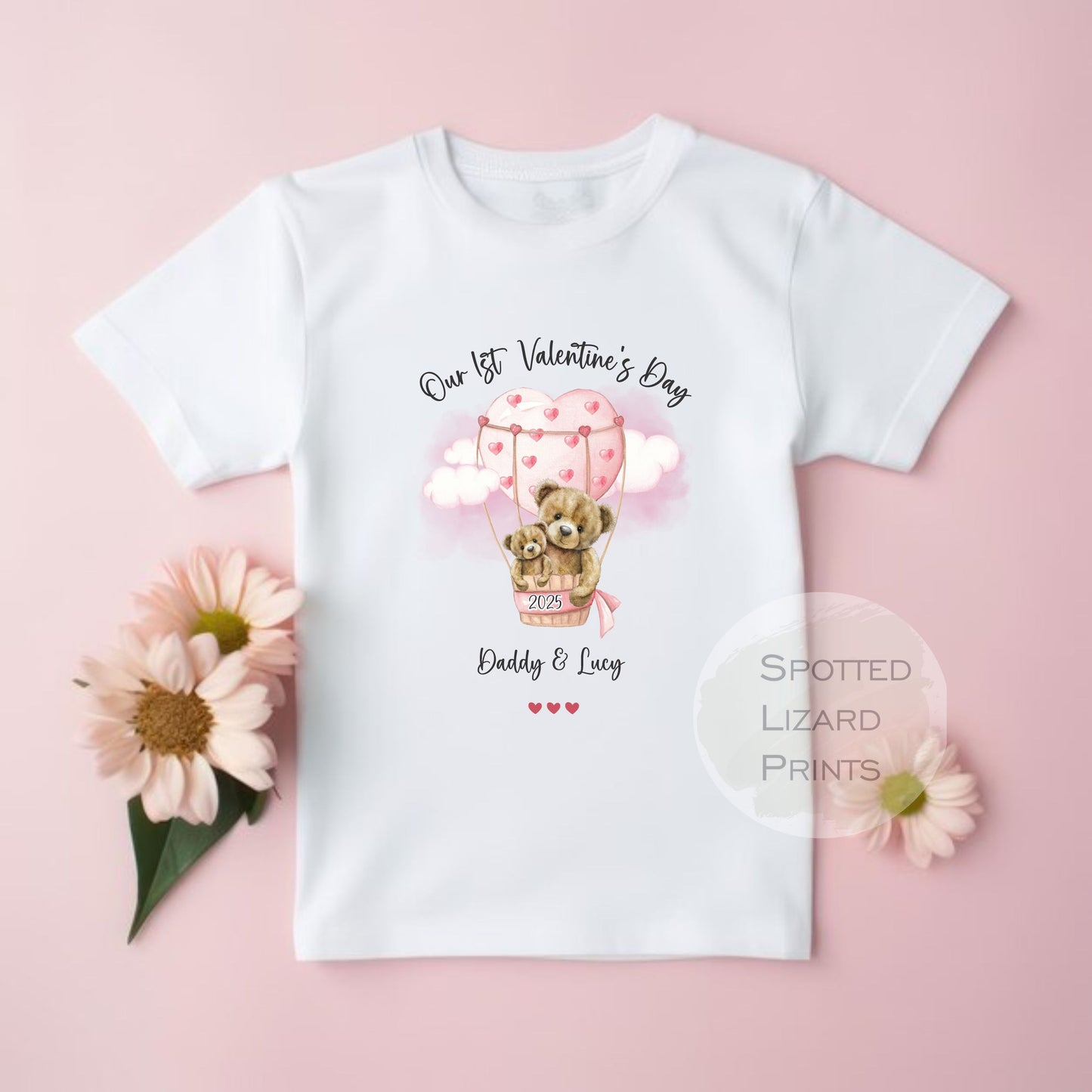 Personalised Our First Valentine's Day with Daddy Sleepsuit, vest Baby Girl / Boy Outfit First Valentines 1st Valentines - Valentines Day