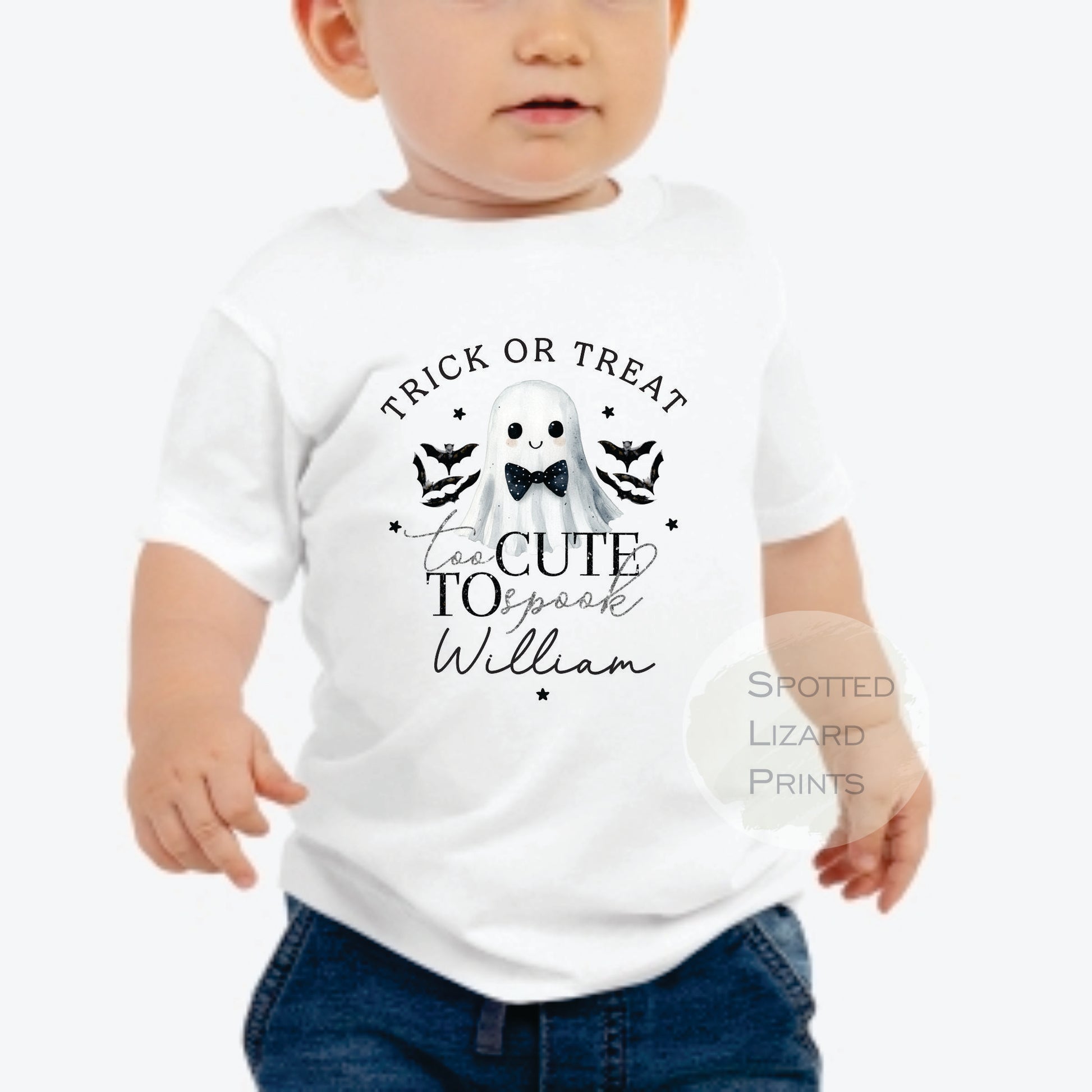 Personalised Halloween Kids Baby Vest Halloween Sleepsuit, Boy Halloween Outfit, Spooky Outfit Trick or Treat Sweatshirt, Halloween jumper