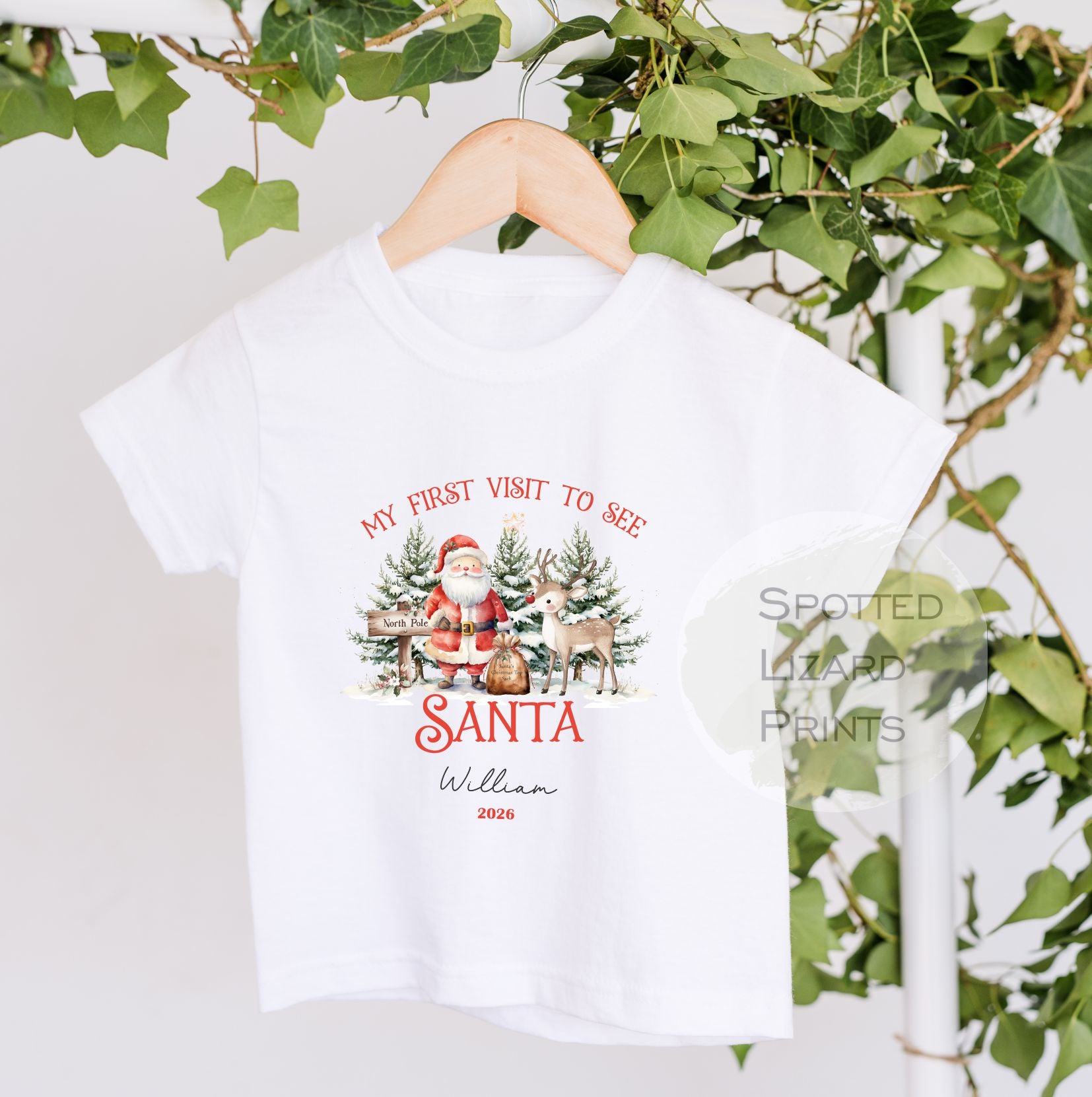 Personalised Visit Santa Sweatshirt, Baby Vest or Sleepsuit | First visit to Santa Christmas top, Children's Christmas