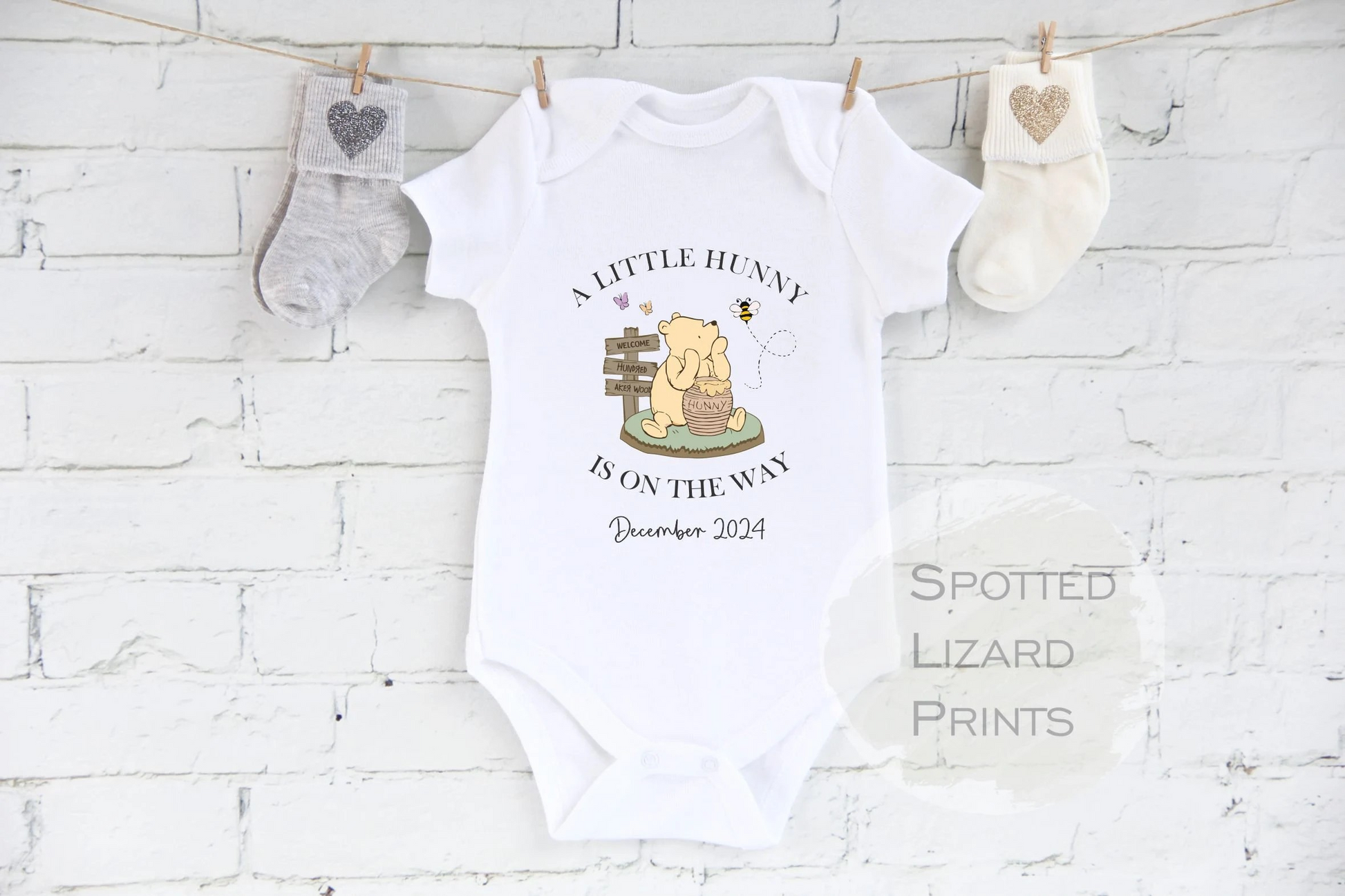 Personalised winnie the pooh baby vest