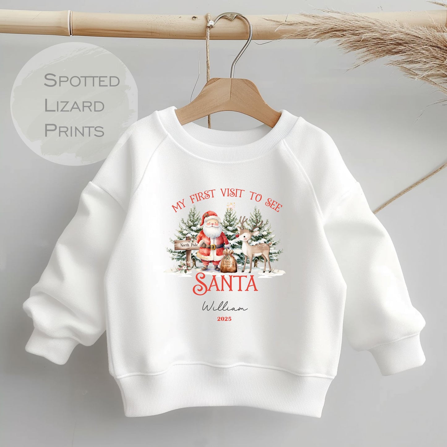 My first visit to see santa Children's Christmas Sweatshirt