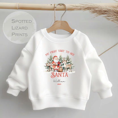 My first visit to see santa Children's Christmas Sweatshirt