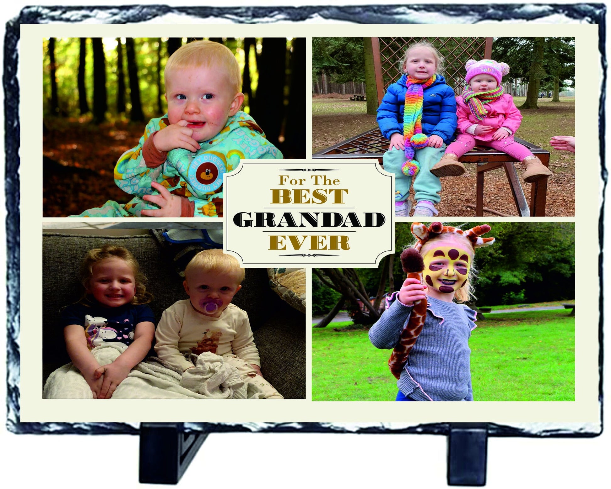 Personalised Best Dad Ever Photo Slate, Best Grandad Ever Photo Slate, Father's Day, Photo Slate Gift - Christmas - Birthday